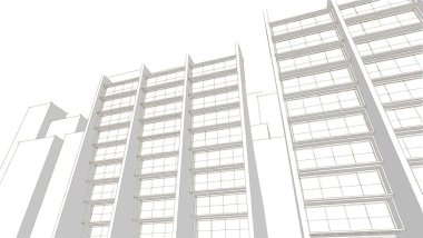 soyut mimari 3d çizim