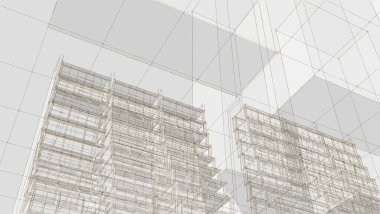 soyut mimari 3d çizim