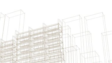 soyut mimari 3d çizim