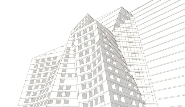 Abstract Architecture Illustration Sketch — Stock Photo, Image