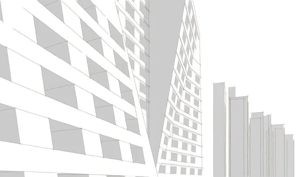 Abstract Architecture Illustration Sketch — Stock Photo, Image