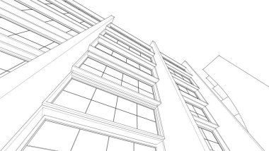 soyut mimari 3d vektör çizimi