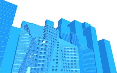 soyut mimari 3d vektör çizimi