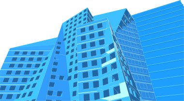 soyut mimari 3d vektör çizimi