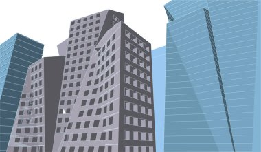 soyut mimari 3d vektör çizimi