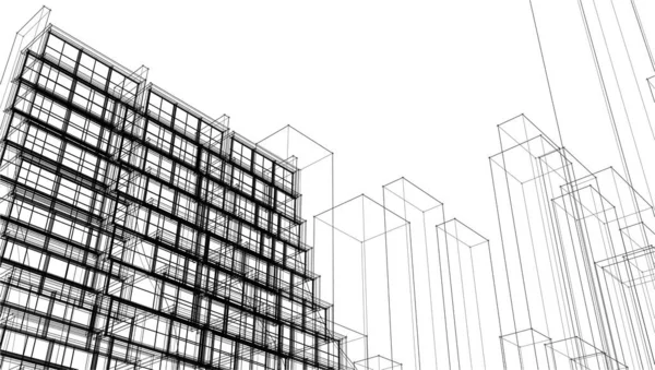 Architecture Abstraite Illustration Vectorielle Croquis — Image vectorielle
