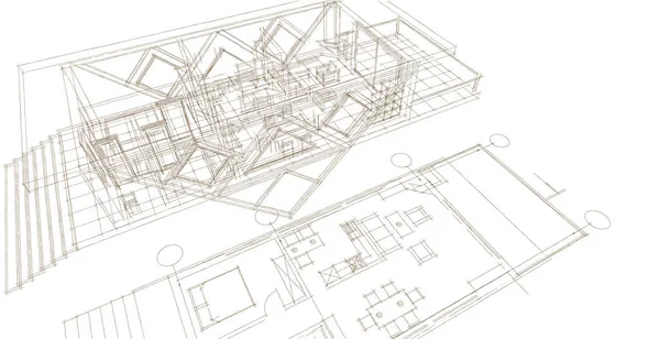 Arquitetura Edifício Ilustração Segundo Plano — Fotografia de Stock