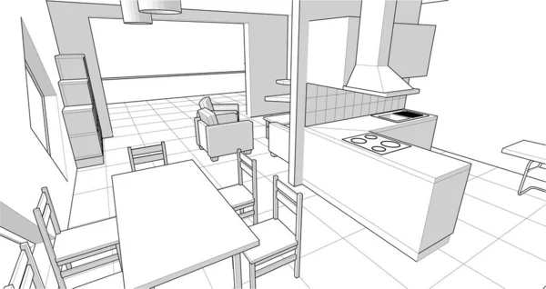 Gambar Rancangan Rumah - Stok Vektor
