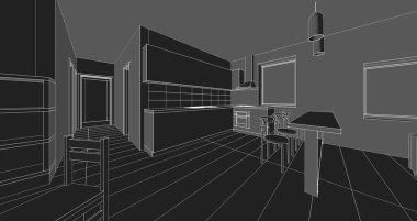 Mutfağın içi, 3D resim