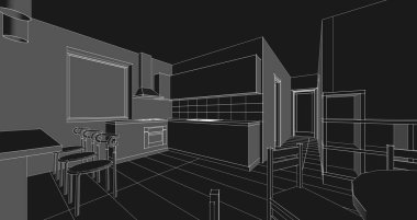 Mutfağın içi, 3D resim