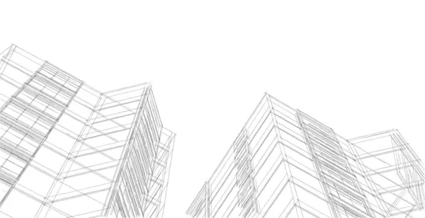 Modern Arkitektur Staden Illustration — Stockfoto