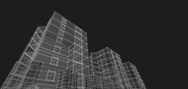 现代城市建筑3D图解 — 图库照片