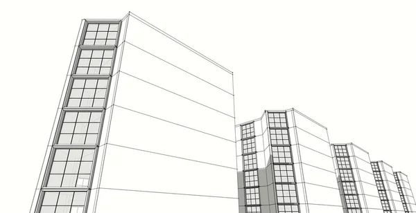Moderne Architektur Der Stadt Illustration — Stockfoto