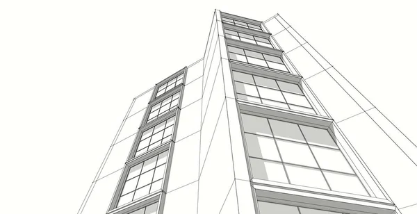 Modern Architecture City Illustration — Stock Photo, Image