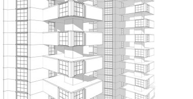 Şehrin soyut mimarisi, 3D illüstrasyon