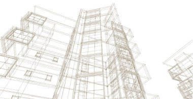 Şehrin soyut mimarisi, 3D illüstrasyon