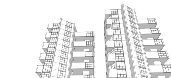 Moderne Architektur Der Stadt Illustration — Stockfoto