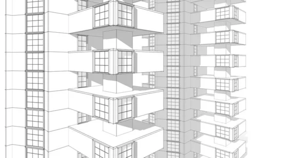 Абстрактная Архитектура Города Иллюстрация — стоковое фото