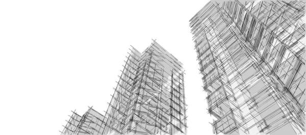 Abstracte Architectuur Van Stad Illustratie — Stockfoto