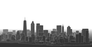 modern city panorama, 3d illustration