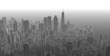 modern city panorama, 3d illustration