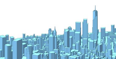 modern city panorama, 3d illustration