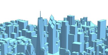 modern city panorama, 3d illustration