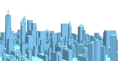 modern city panorama, 3d illustration