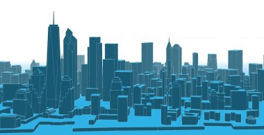 modern city panorama, 3d illustration