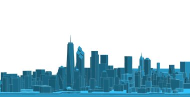 modern city panorama, 3d illustration