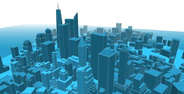 modern city panorama, 3d illustration