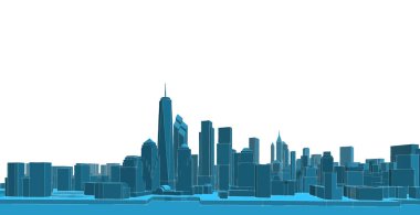 modern city panorama, 3d illustration