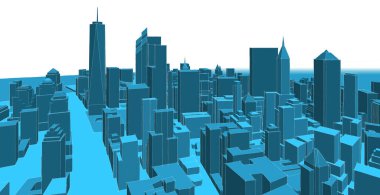 modern city panorama, 3d illustration
