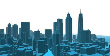 modern city panorama, 3d illustration