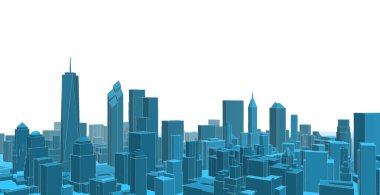 modern city panorama, 3d illustration