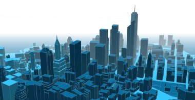 modern city panorama, 3d illustration