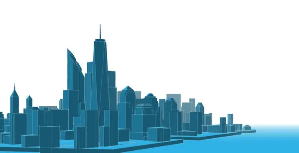 Modern City Panorama Illustration — Stockfoto