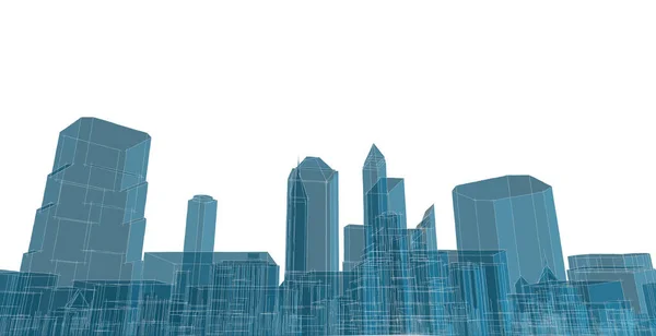 Modern City Panorama Illustration — Φωτογραφία Αρχείου