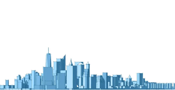Modern City Panorama Illustration — стокове фото
