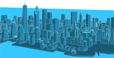 modern city panorama, vector illustration