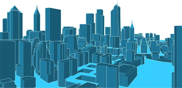 Modern City Panorama Vector Illustration — Image vectorielle
