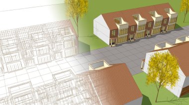 modern city panorama, 3d illustration