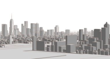 modern city panorama, 3d illustration