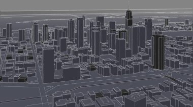 modern city panorama, 3d illustration