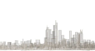 modern city panorama, 3d illustration