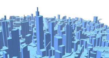 modern city panorama, 3d illustration