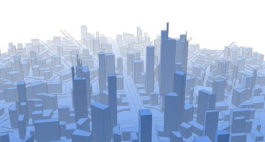 modern city panorama, 3d illustration