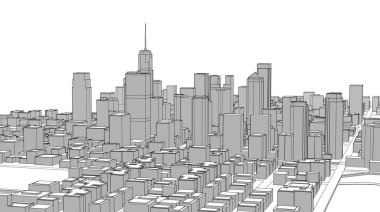 modern city panorama, 3d illustration