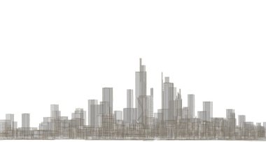 modern city panorama, 3d illustration