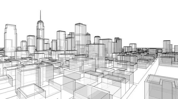 Modern City Panorama Illustration — Zdjęcie stockowe